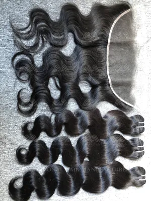 Luxury Hair Body Wave 3 Bundles With 13X4 HD Frontal Deals