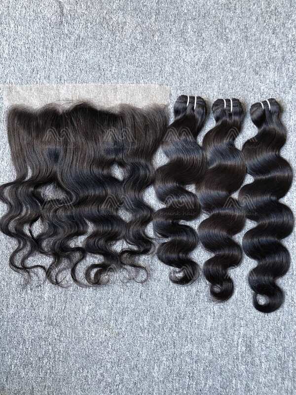 Luxury Hair Body Wave 3 Bundles With Transparent 13x4 Frontal Deals