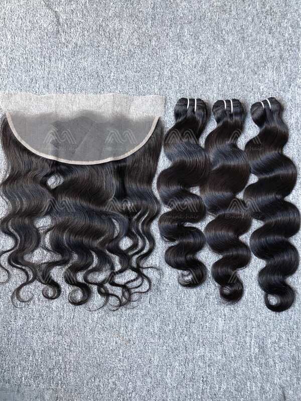 Luxury Hair Body Wave 3 Bundles With Transparent 13x4 Frontal Deals