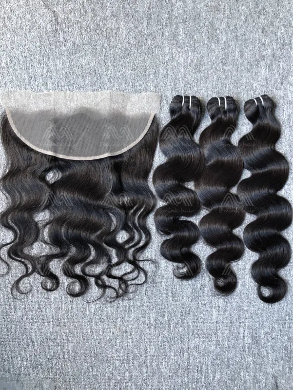 Luxury Hair Body Wave 3 Bundles With Transparent 13X4 Frontal Deals
