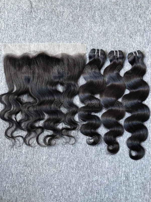 Luxury Hair Body Wave 3 Bundles With Transparent 13X4 Frontal Deals