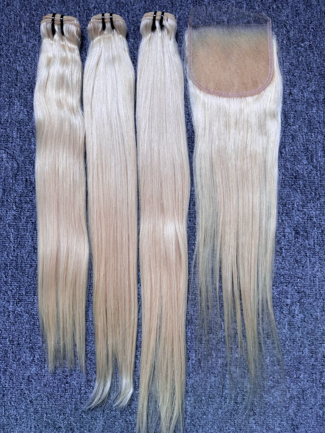 Blonde Hair Straight 3 Bundles With 5x5 HD Closure Deals