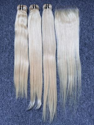 Blonde Hair Straight 3 Bundles With 5x5 HD Closure Deals