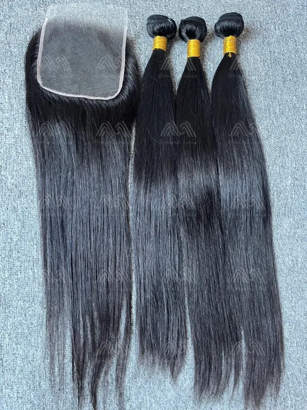 Diamond Hair Straight 3 Bundles With 5X5 HD Closure Deals