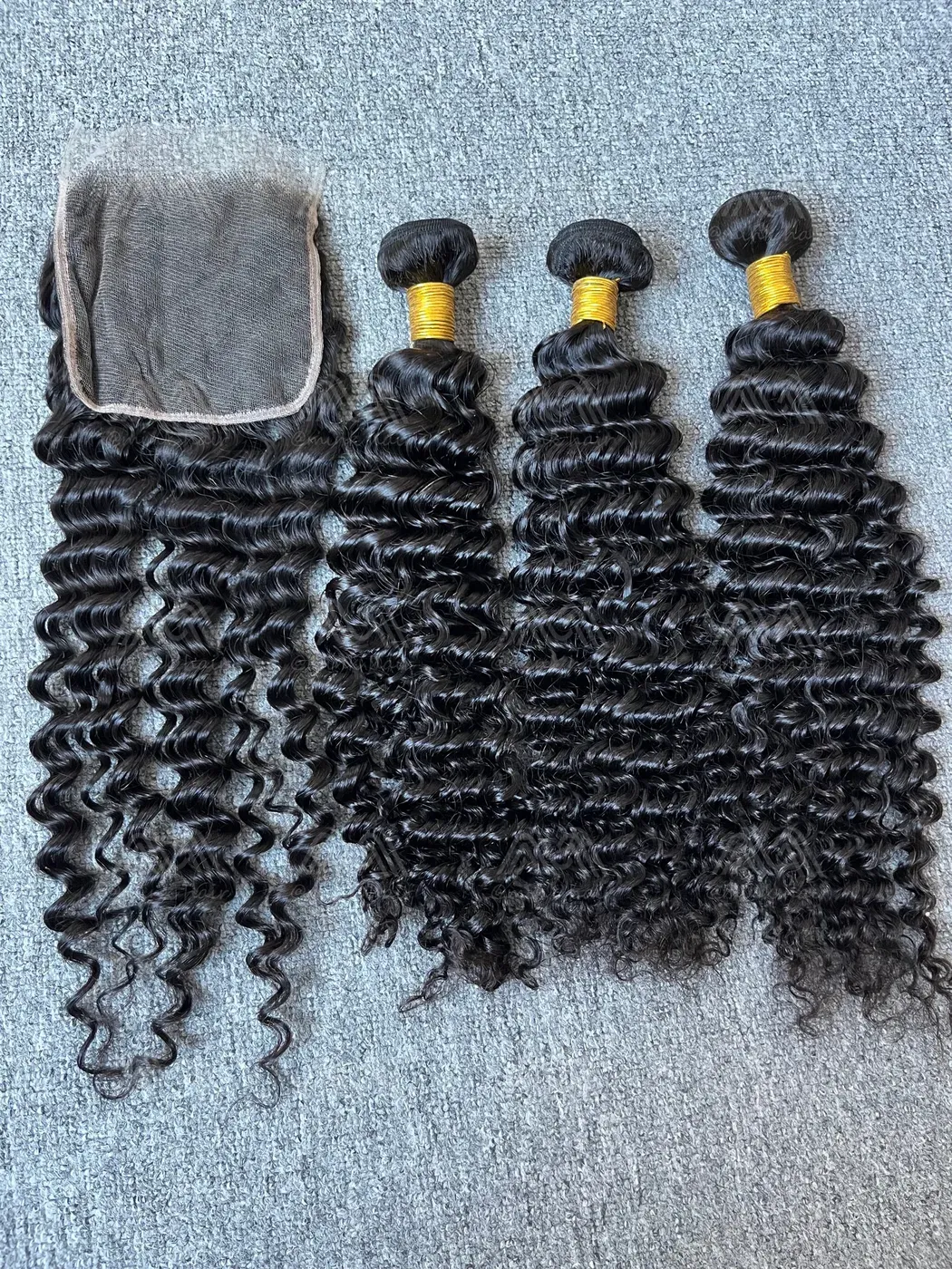Diamond Hair Deep Wave 3 Bundles With 5X5 HD Closure Deals