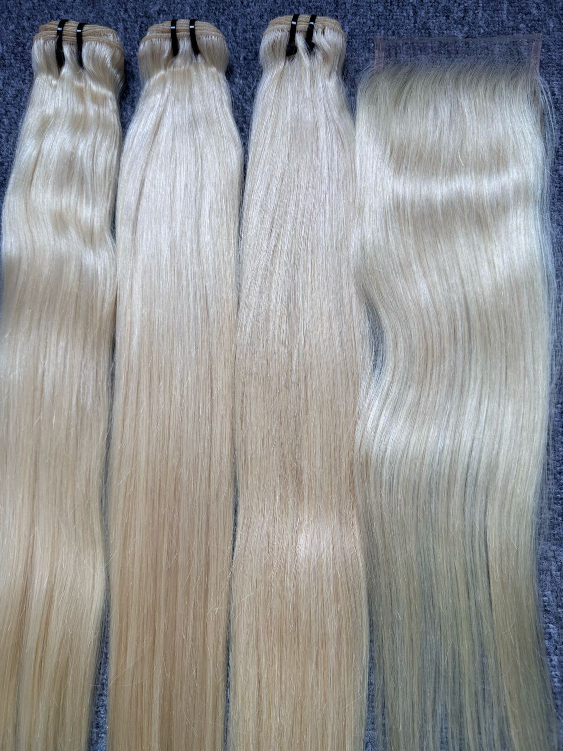 Blonde Hair Straight 3 Bundles With 4x4 HD Closure Deals
