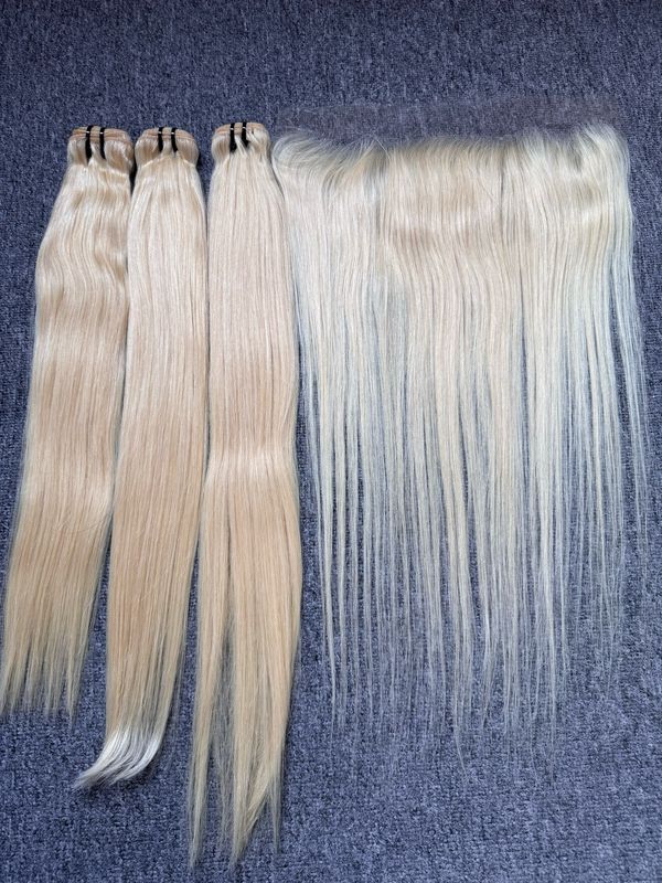 Blonde Hair Straight 3 Bundles With 13x4 HD Frontal Deals