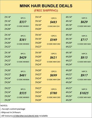 Bundles Deals: Mink Hair Bundles 8pcs 12pcs 16pcs