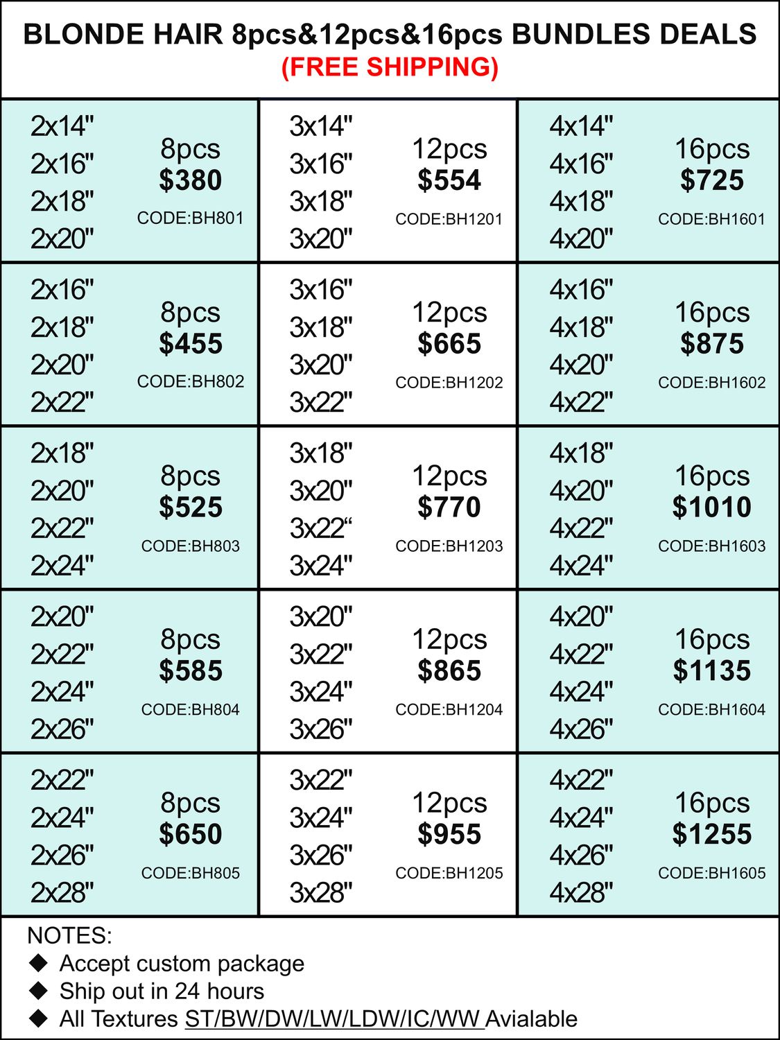 Bundles Deals: Blonde Hair 8pcs 12pcs 16pcs