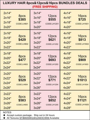 Bundles Deals: Luxury Hair 8pcs 12pcs 16pcs