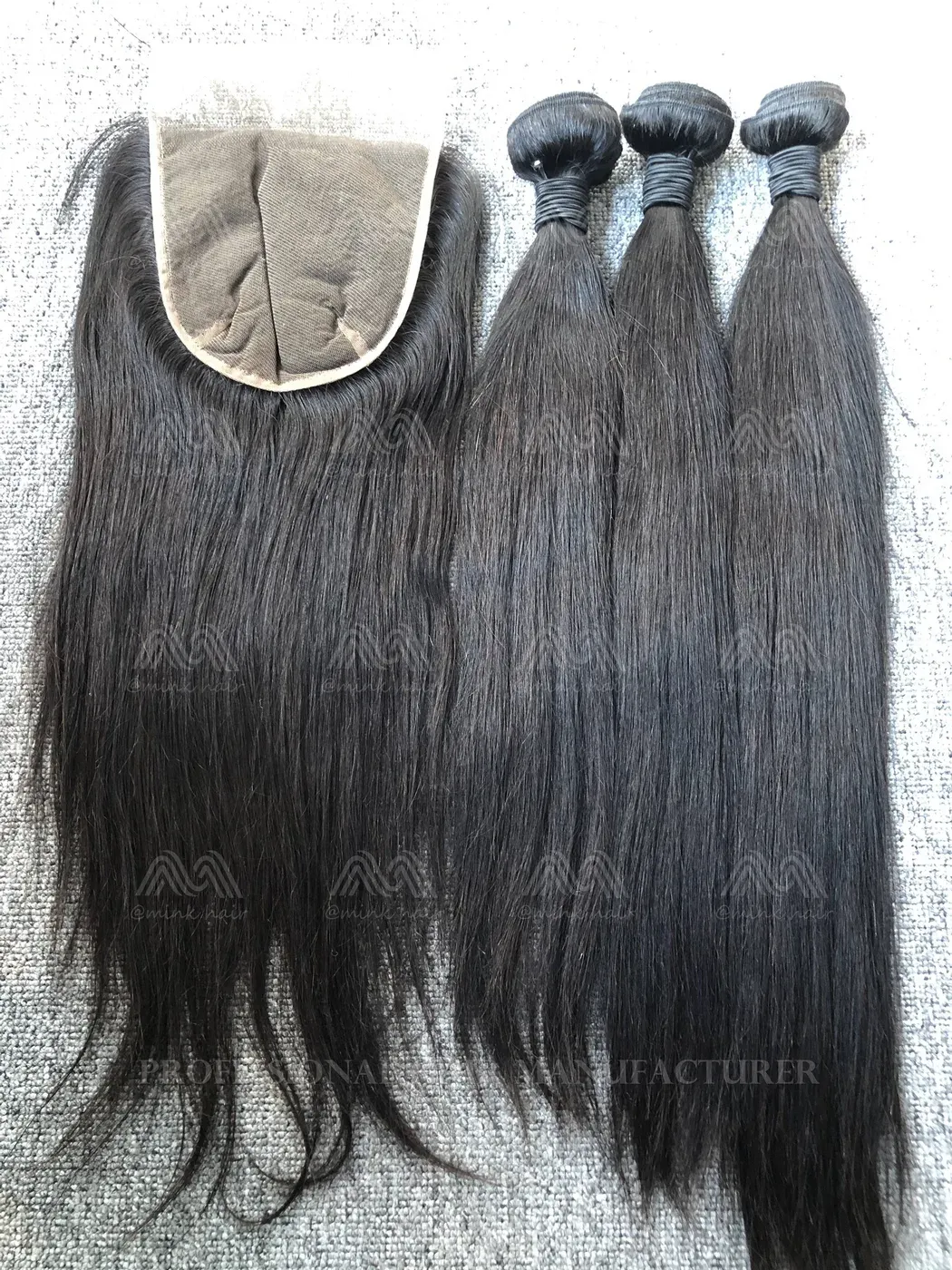 Mink Hair Straight 3 Bundles With 6X6 Transparent Closure Deals