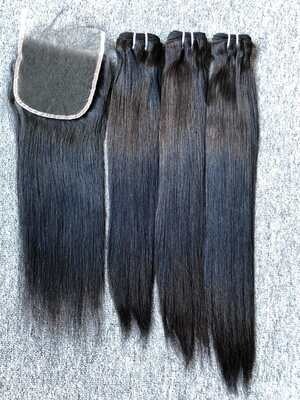 Luxury Hair Straight 3 Bundles With 5x5 HD Closure Deals