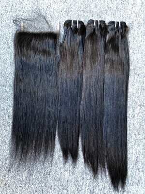 Luxury Hair Straight 3 Bundles With 5x5 HD Closure Deals