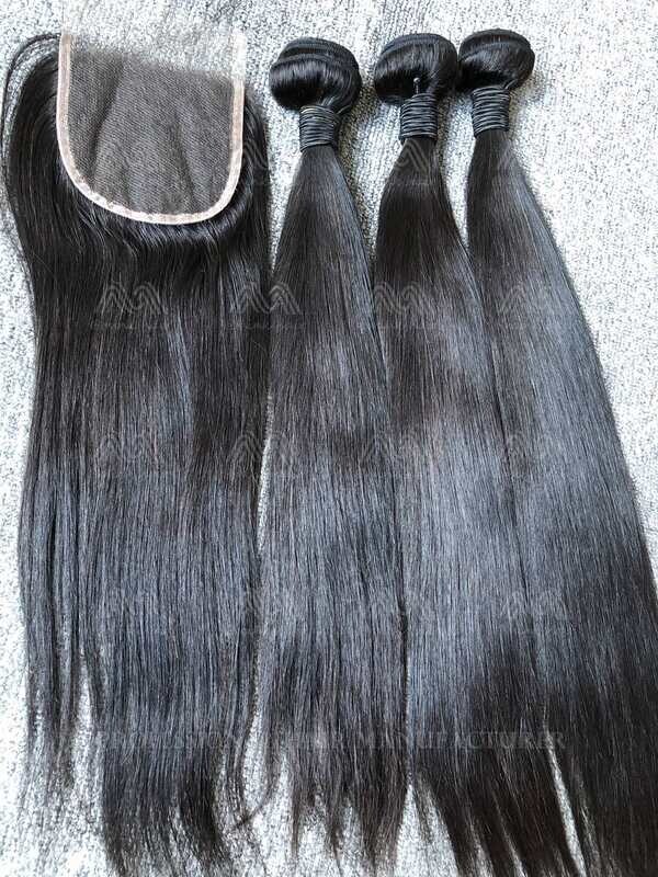 Mink Hair Straight 3 Bundles With 4X4 HD Closure Deals