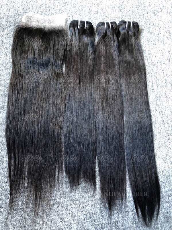 Luxury Hair Straight 3 Bundles With Transparent 5x5 Closure Deals