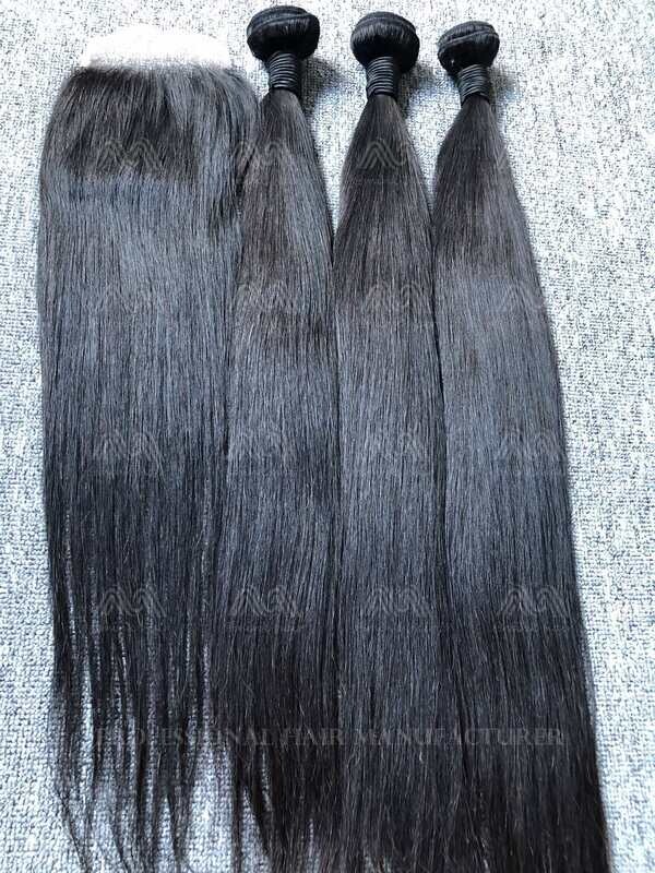 Mink Hair Straight 3 Bundles With 4x4 Transparent Closure Deals