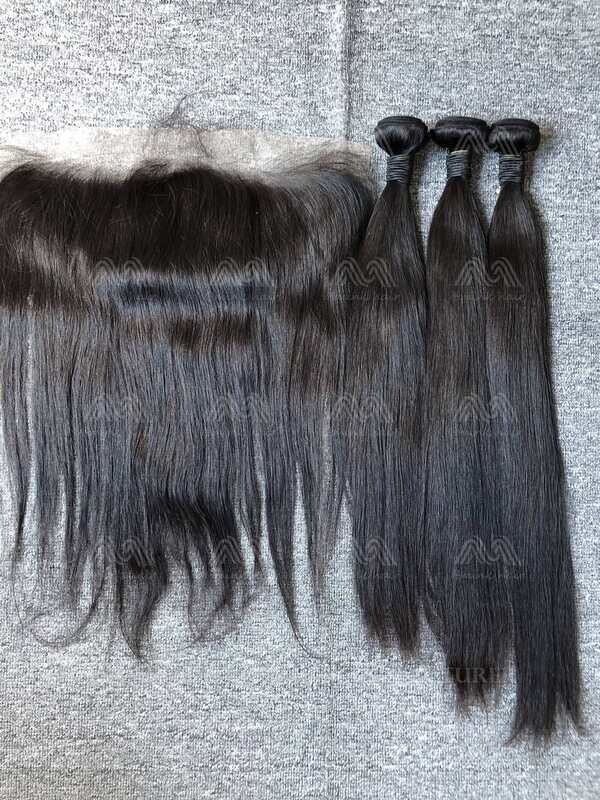 Mink Hair Straight 3 Bundles With 13x4 Transparent Frontal Deals