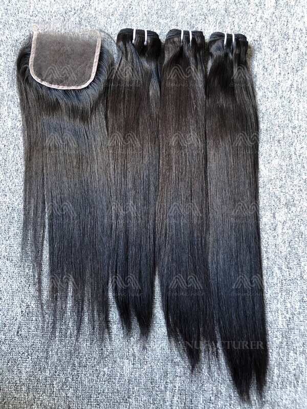 Luxury Hair Straight 3 Bundles With 4x4 HD Closure Deals