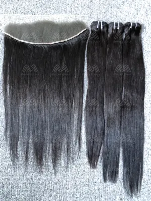 Luxury Hair Straight 3 Bundles With 13X4 HD Frontal Deals