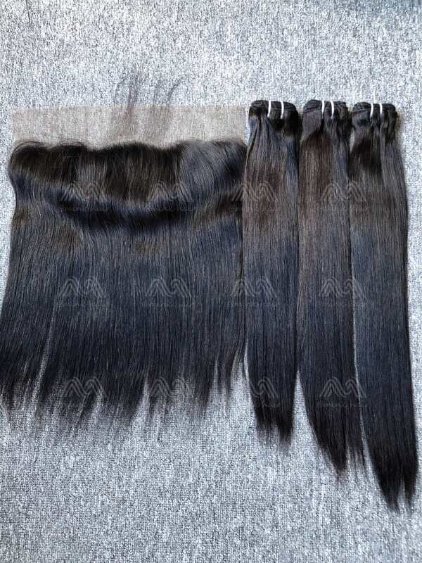 Luxury Hair Straight 3 Bundles With Transparent 13x4 Frontal Deals