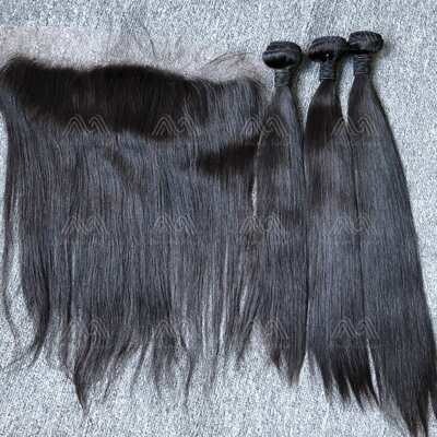 Mink Hair Straight 3 Bundles With 13X4 HD Frontal Deals