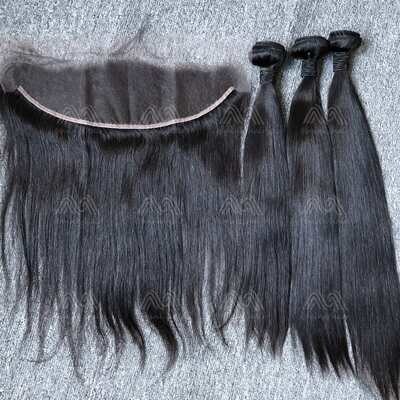 Mink Hair Straight 3 Bundles With 13X4 HD Frontal Deals