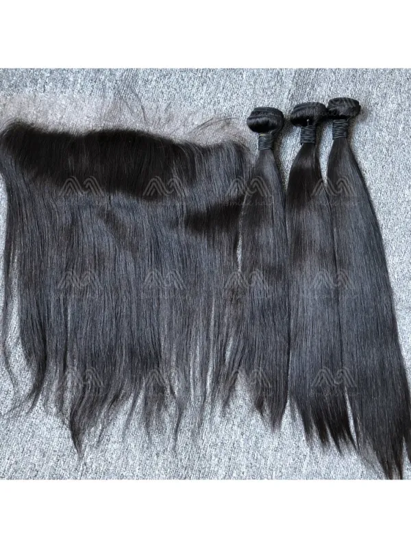 Mink Hair Straight 3 Bundles With 13X4 HD Frontal Deals