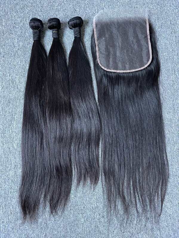 Mink Hair Straight 3 Bundles With 7x7 HD Closure Deals