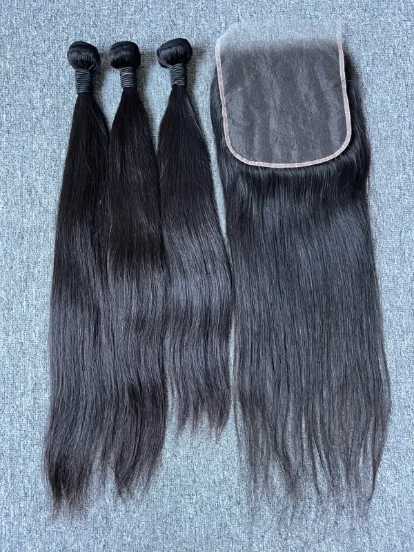 Mink Hair Straight 3 Bundles With 7X7 HD Closure Deals