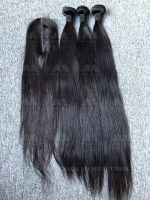 Mink Hair Straight 3 Bundles With 2x6 Transparent Closure Deals