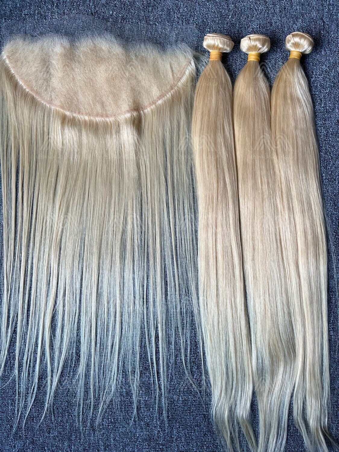 Blonde Hair Straight/Body Wave 3 Bundles With 13x6 HD Frontal Deals