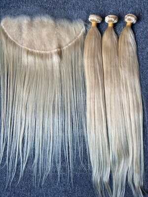 Blonde Hair Straight/Body Wave 3 Bundles With 13x6 HD Frontal Deals
