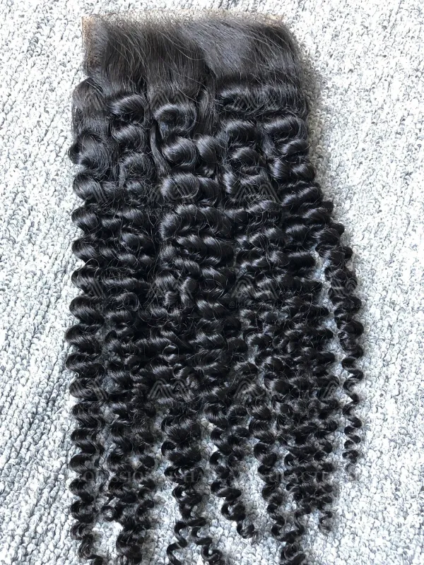 Raw Hair Kinky Curly 4X4 HD Closure