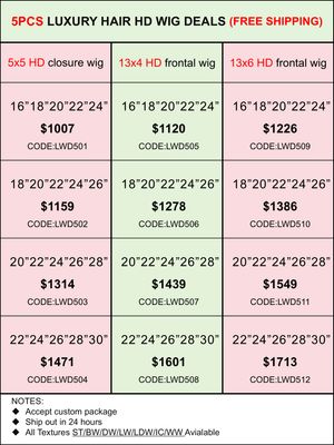 Luxury Hair HD Lace Wig Deals 5pcs