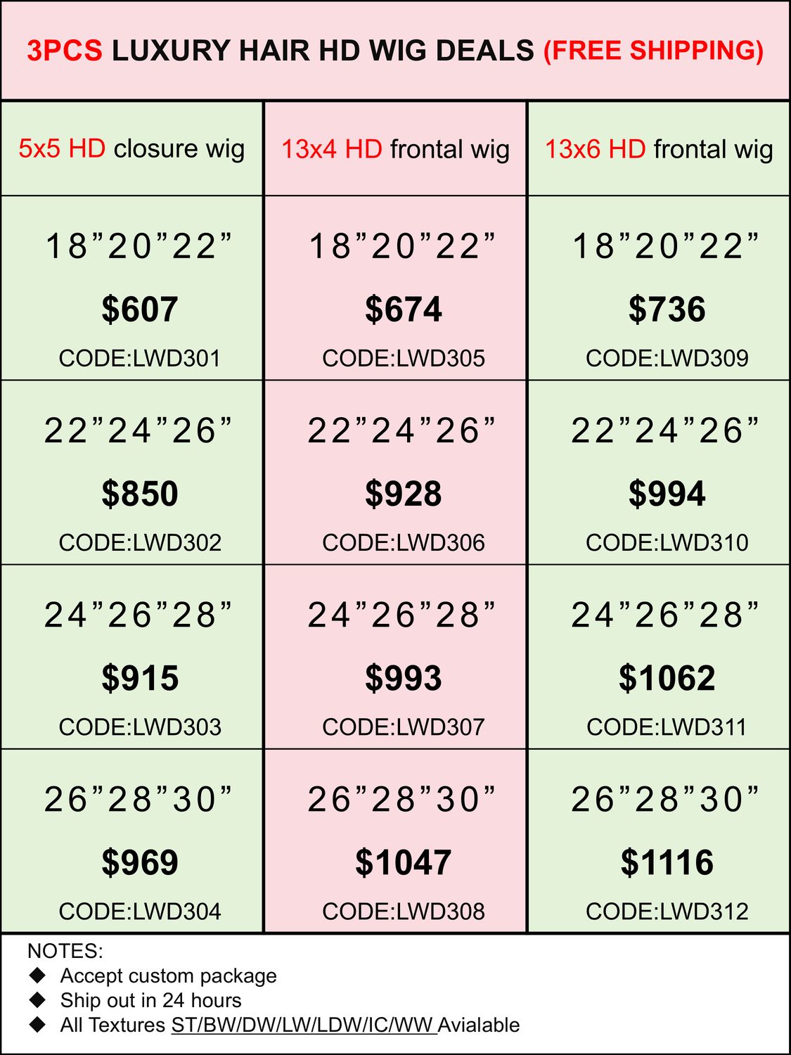 Luxury Hair HD Lace Wig Deals 3pcs