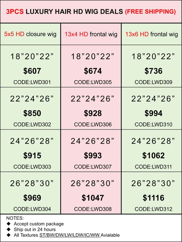 Luxury Hair HD Lace Wig Deals 3pcs