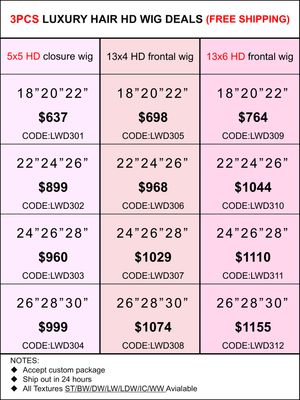 Luxury Hair HD Lace Wig Deals 3pcs