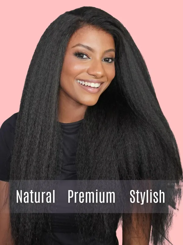 Mink Hair Kinky Straight HD Lace Wig