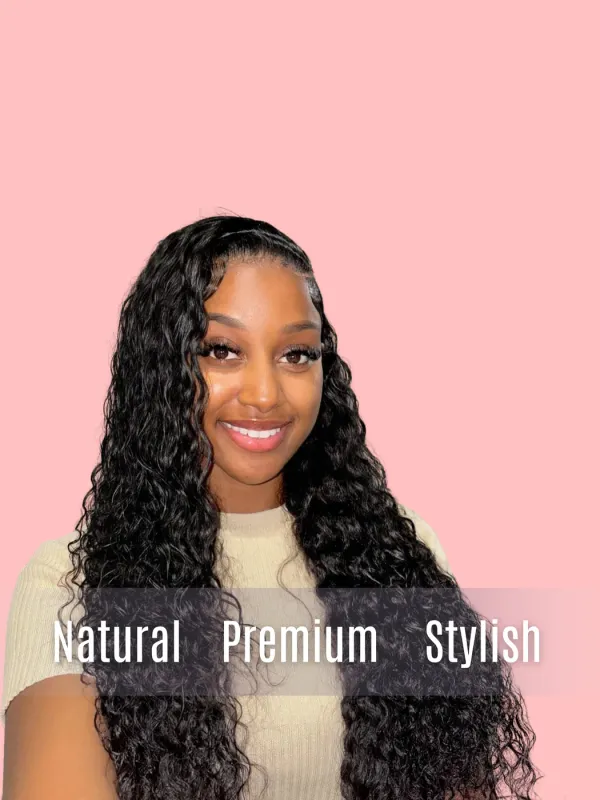 Luxury Hair Water Wave Transparent Lace Wig