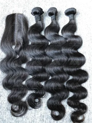 Mink Hair Body Wave 3 Bundles With 2X6 Transparent Closure Deals