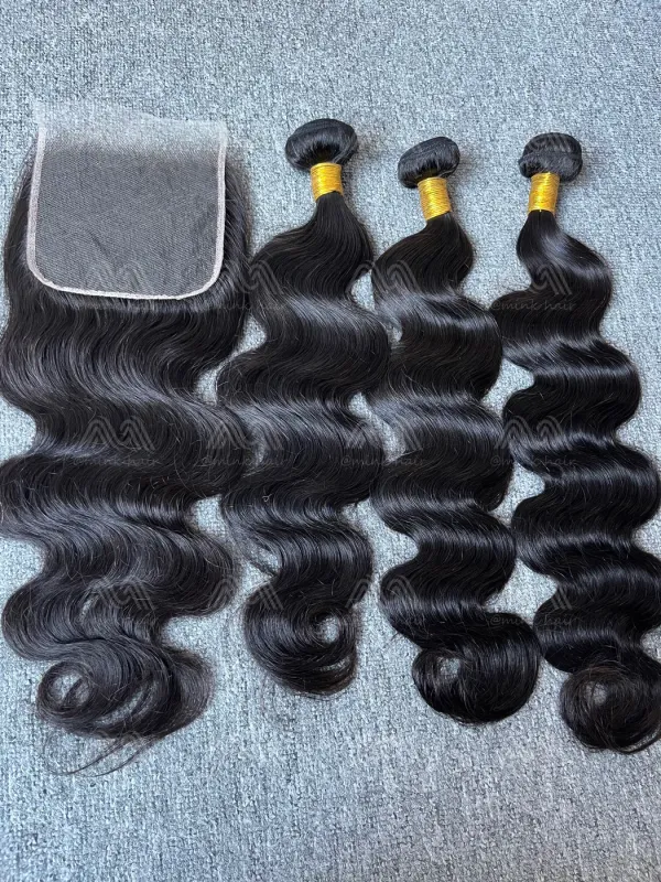 Diamond Hair Body wave 3 Bundles With 5X5 HD Closure Deals