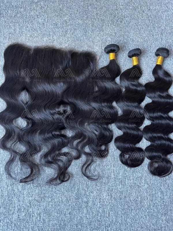Diamond Hair Body wave 3 Bundles With 13X4 HD Frontal Deals