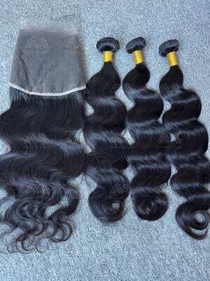Diamond Hair Body wave 3 Bundles With 13x6 HD Frontal Deals