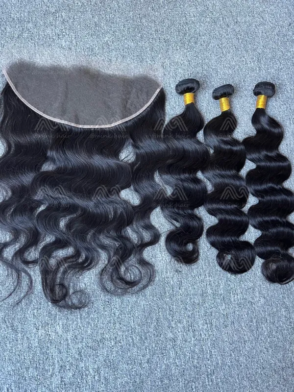 Diamond Hair Body wave 3 Bundles With 13X6 HD Frontal Deals