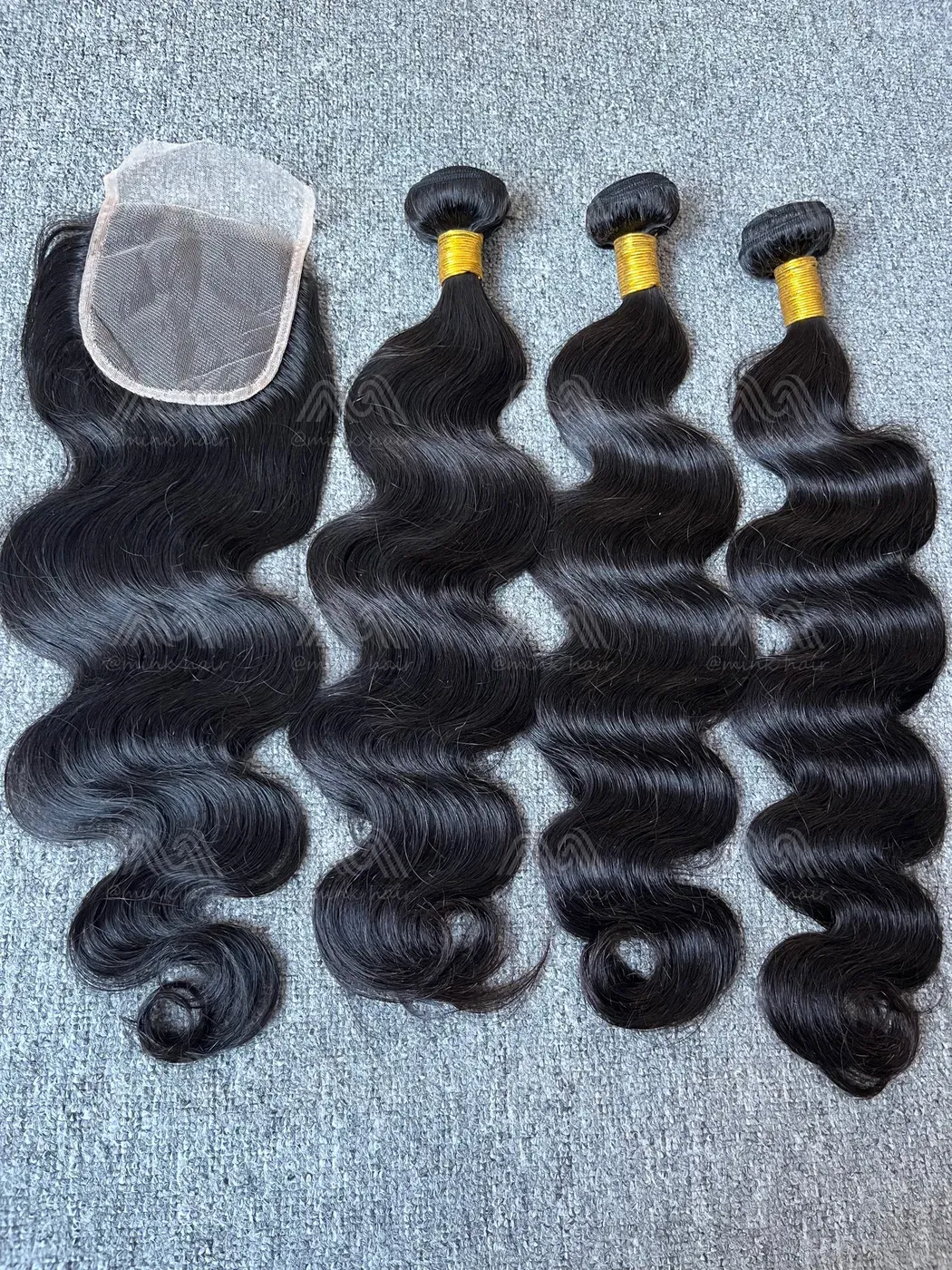 Diamond Hair Body wave 3 Bundles With 4X4 Transparent Closure Deals