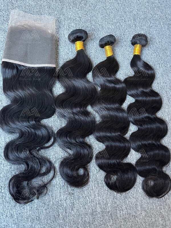 Diamond Hair Body wave 3 Bundles With 13x4 Transparent Frontal Deals