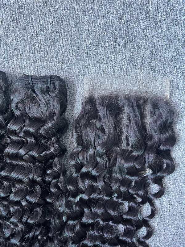 Mink Hair Italian Curly 3 Bundles With 5X5 HD Closure Deals