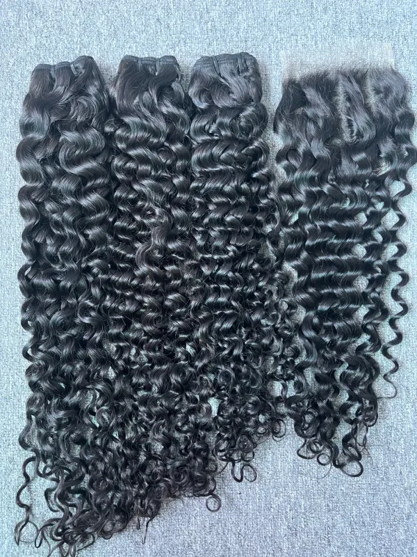 Mink Hair Italian Curly 3 Bundles With 5X5 HD Closure Deals