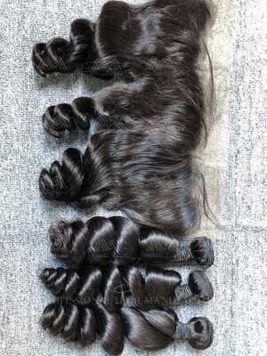Mink Hair Loose Wave 3 Bundles With 13X4 Transparent Frontal Deals