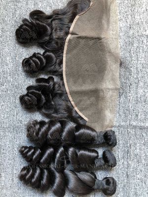 Mink Hair Loose Wave 3 Bundles With 13X4 Transparent Frontal Deals